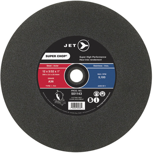 Super Chop Cut-Off Wheel, 12" x 3/32", 1" Arbor, Type 1, 5100 RPM