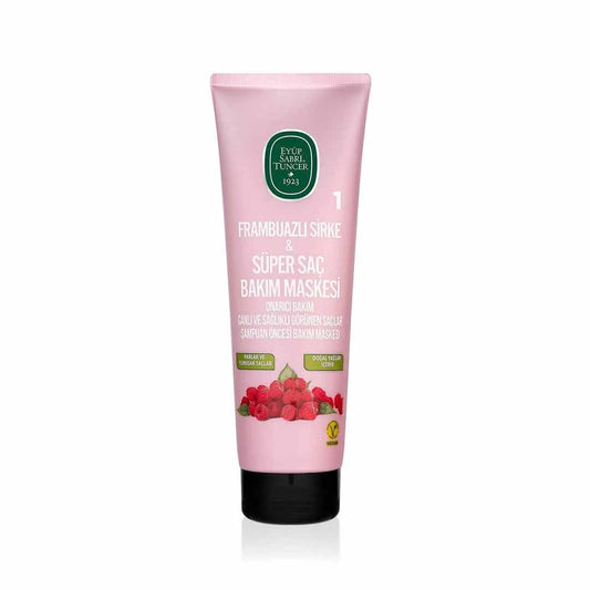 Masque capillaire au vinaigre de framboise – 250 ml | Brillance et réparation intense