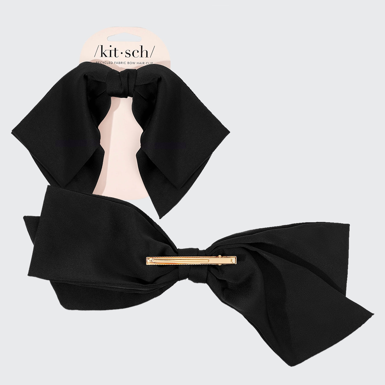 Recycled Fabric Bow Hair Clip – Black