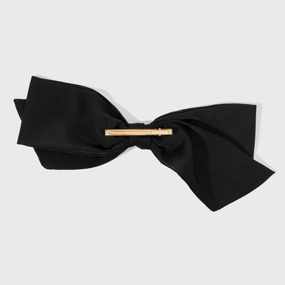 Recycled Fabric Bow Hair Clip – Black