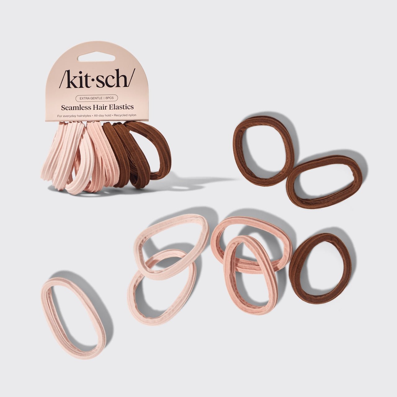 Recycled Seamless Hair Elastics, Set of 8