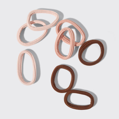 Recycled Seamless Hair Elastics, Set of 8