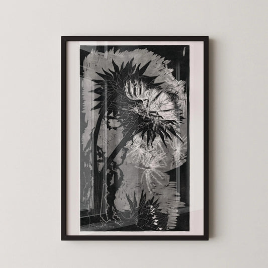 Reijer Stolk ‚Äì Artichokes in Shadow (1915) | A Striking Monochrome Woodcut (available handframed or unframed)
