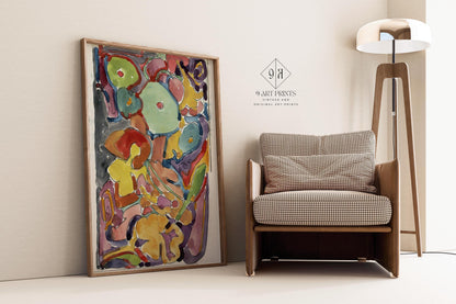 Reijer Stolk ‚Äì Vivid Floral Abstraction (c. 1916) | Expressive Modernist Watercolor (available handframed or unframed)