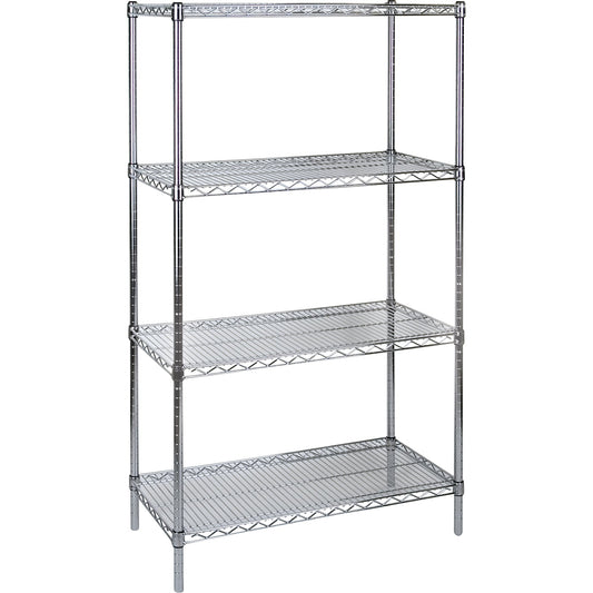 Tablettes grillagées chromées pour usage intensif