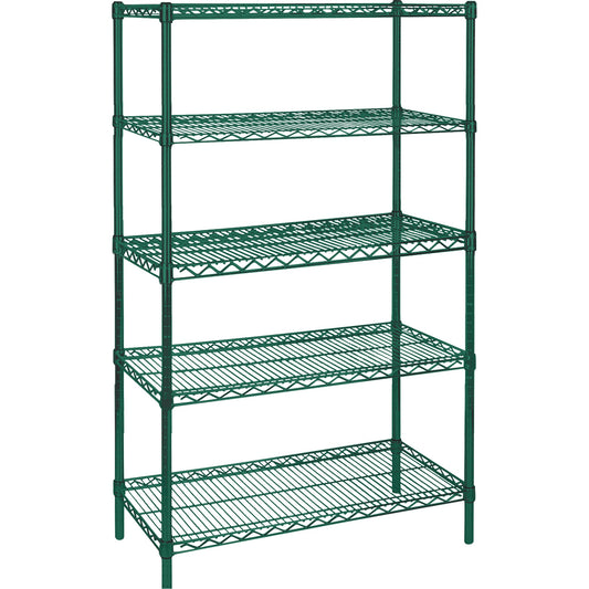 Heavy-Duty Green Epoxy Finish Wire Shelving