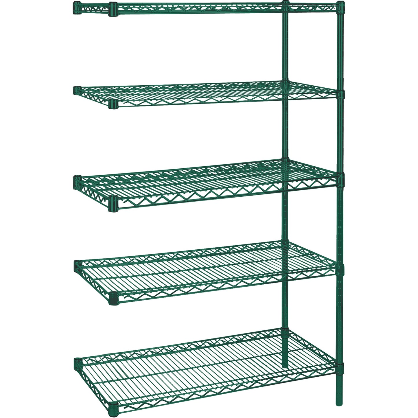 Heavy-Duty Green Epoxy Finish Wire Shelving