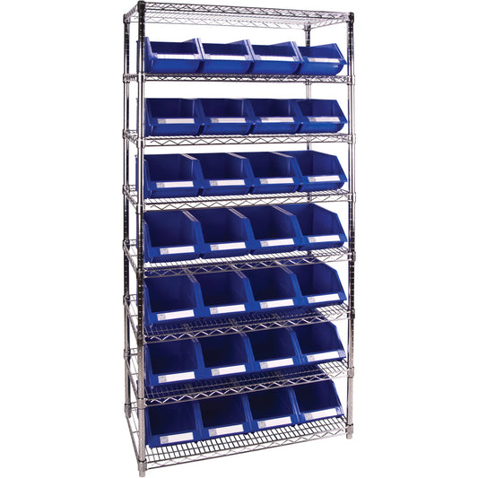 Étagère métallique robuste avec bacs de rangement
