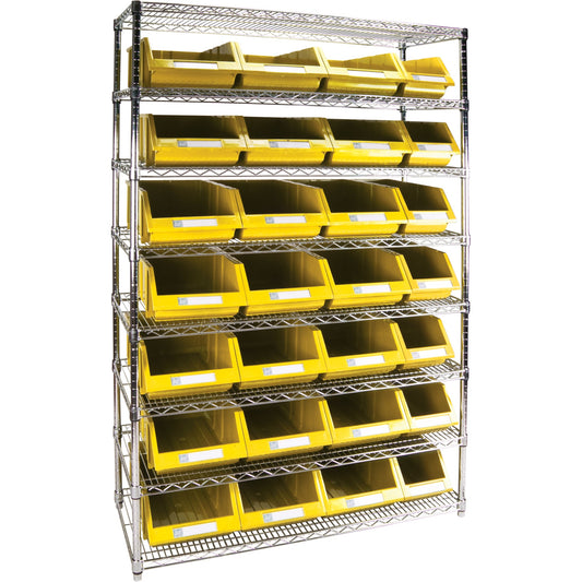 Étagère métallique robuste avec bacs de rangement, 8 niveaux, 122 cm L x 188 cm H x 46 cm P