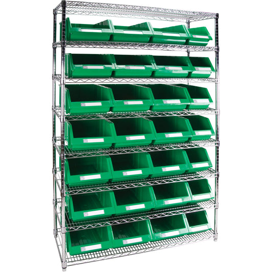 Étagère métallique robuste avec bacs de rangement, 8 niveaux, 122 cm L x 188 cm H x 46 cm P