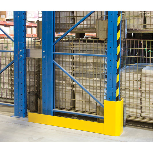 Protections d'allée de rayonnage, 7,6 cm L x 127 cm P x 40,6 cm H, jaune de sécurité