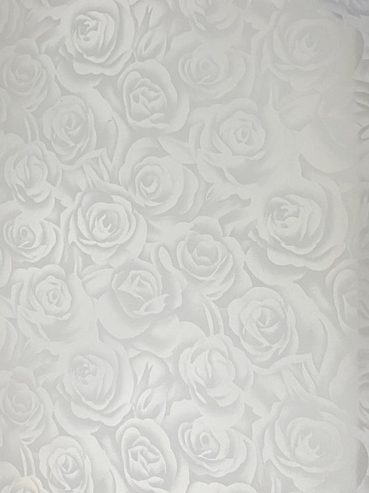 Craft HTV Rose Pattern Silver Heat Transfer Vinyl (Comes with Protective Film or Liner)