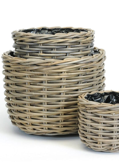 Cache-pots ronds en osier