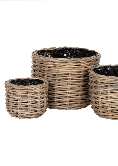 Cache-pots ronds en osier