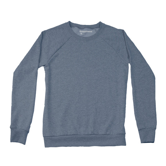 Women's Plain Crew Sweatshirt, Heather Navy