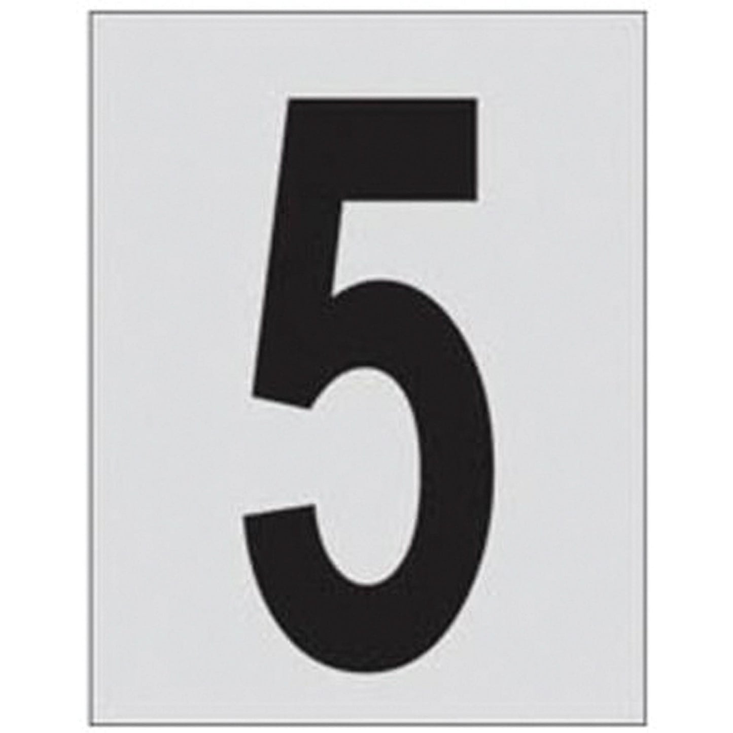 Reflective Individual Number and Letter Labels, 5, 1" H, Black on Silver