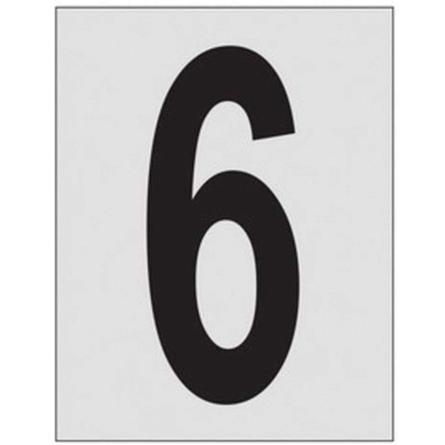 Reflective Individual Number and Letter Labels, 6, 1" H, Black on Silver