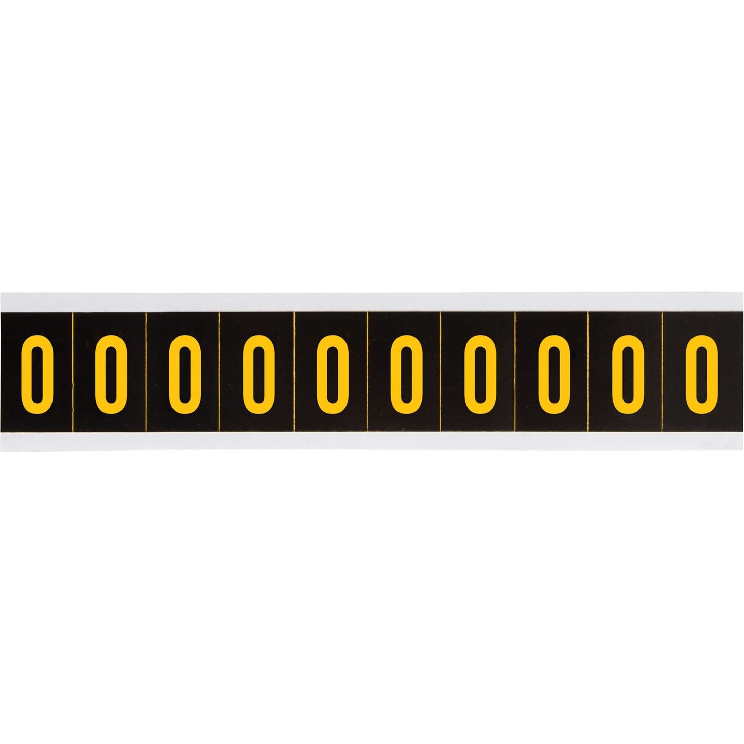 Individual Number and Letter Labels, 0, 2" H, Yellow on Black