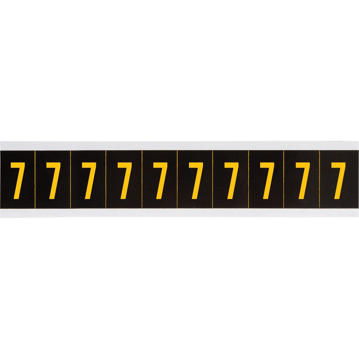 Reflective Individual Number and Letter Labels, 7, 2" H, Yellow on Black