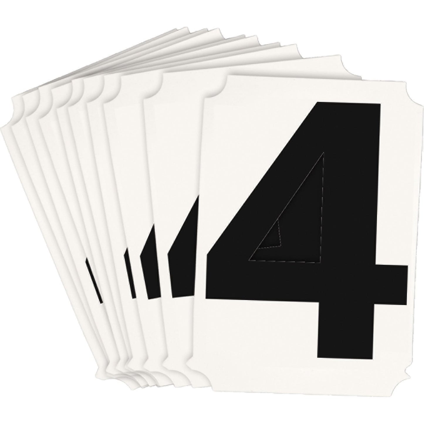 Quick-Align® Individual Number and Letter Labels, 4, 3" H, Black