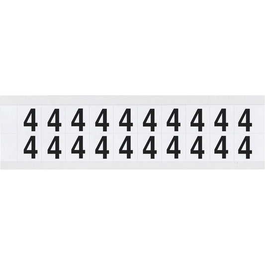 Individual Number and Letter Labels, 4, 5/8" H, Black on White