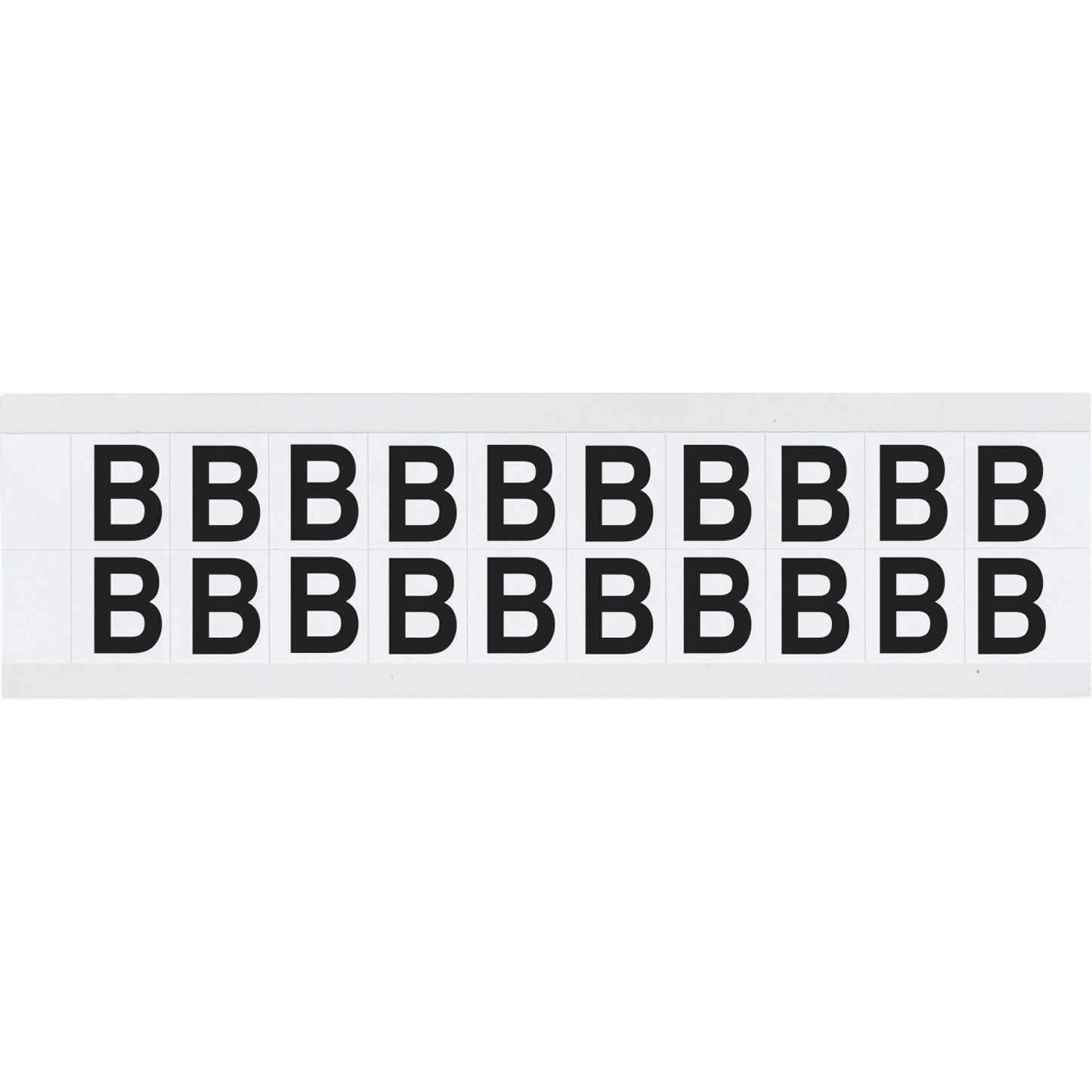 Individual Number and Letter Labels, B, 5/8" H, Black on White