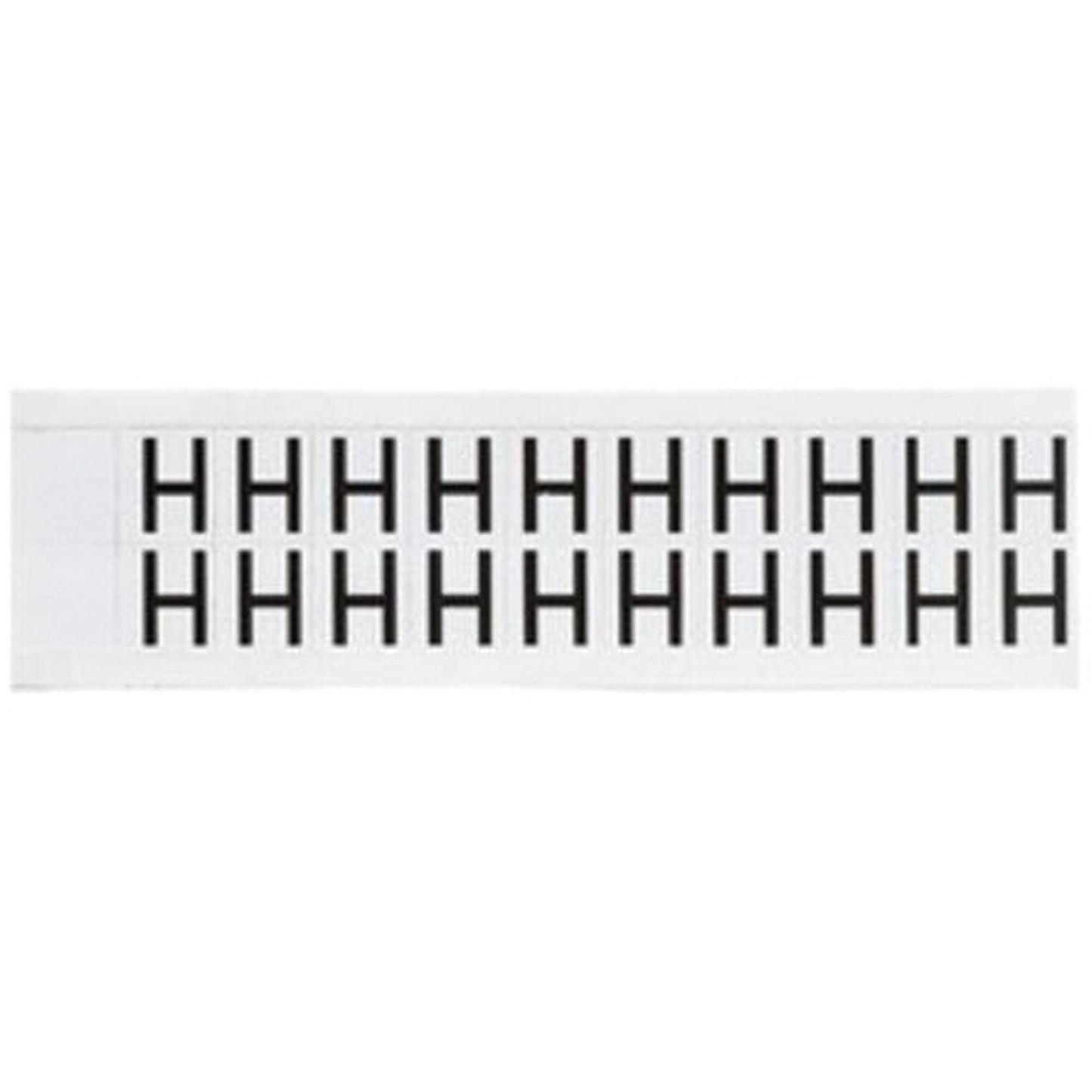 Individual Number and Letter Labels, H, 5/8" H, Black on White