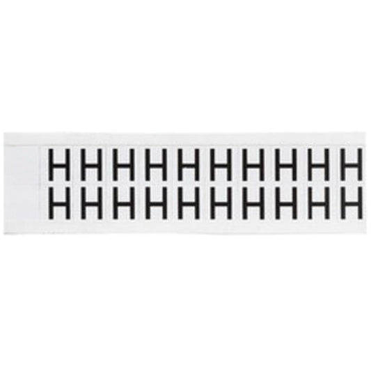 Individual Number and Letter Labels, H, 5/8" H, Black on White