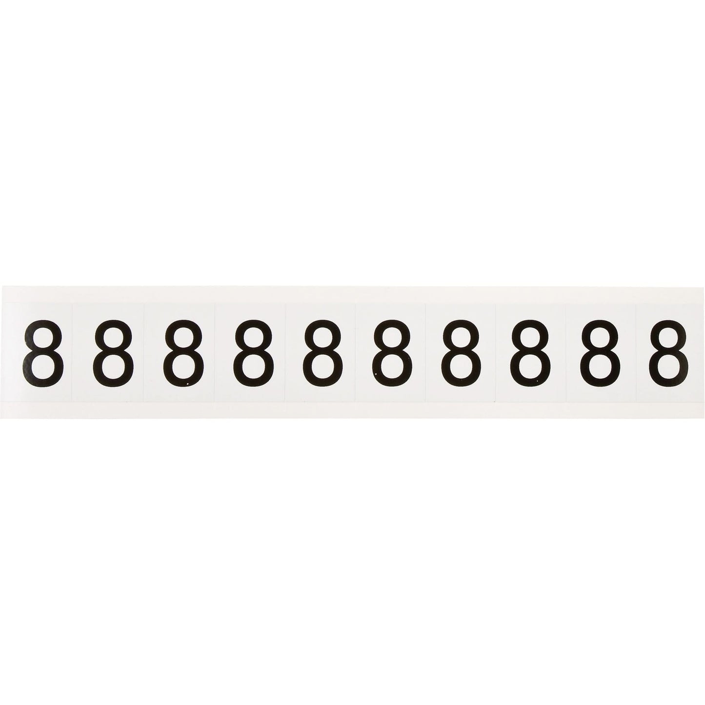 Individual Number and Letter Labels, 8, 1" H, Black on White
