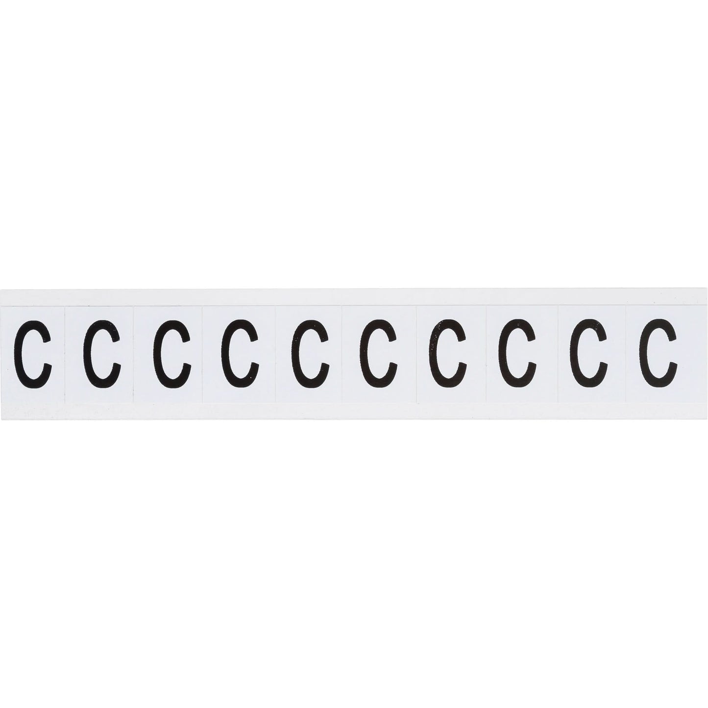 Individual Number and Letter Labels, C, 1" H, Black on White