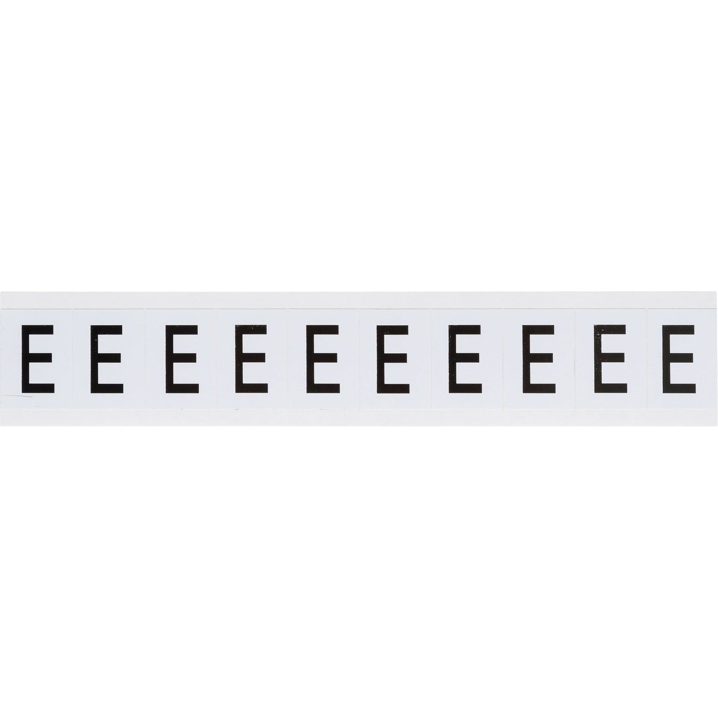 Individual Number and Letter Labels, E, 1" H, Black on White