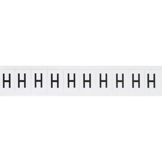 Individual Number and Letter Labels, H, 1" H, Black on White
