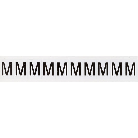 Individual Number & Letter Labels, M, 1" H, Black on White