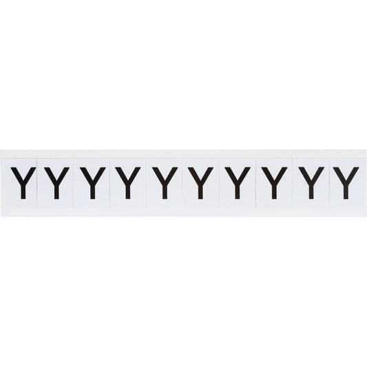Individual Number & Letter Labels, Y, 1" H, Black on White