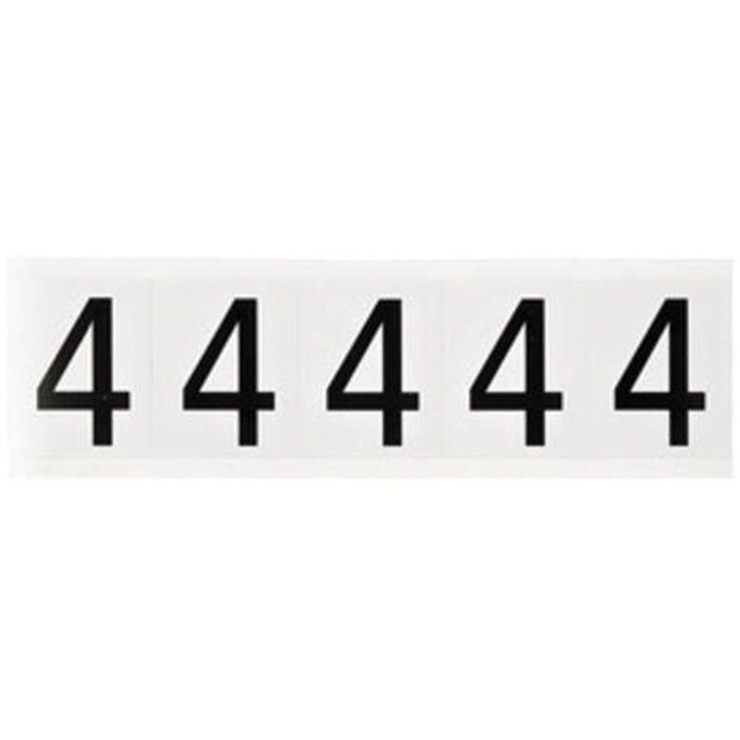 Individual Number and Letter Labels, 4, 2" H, Black on White