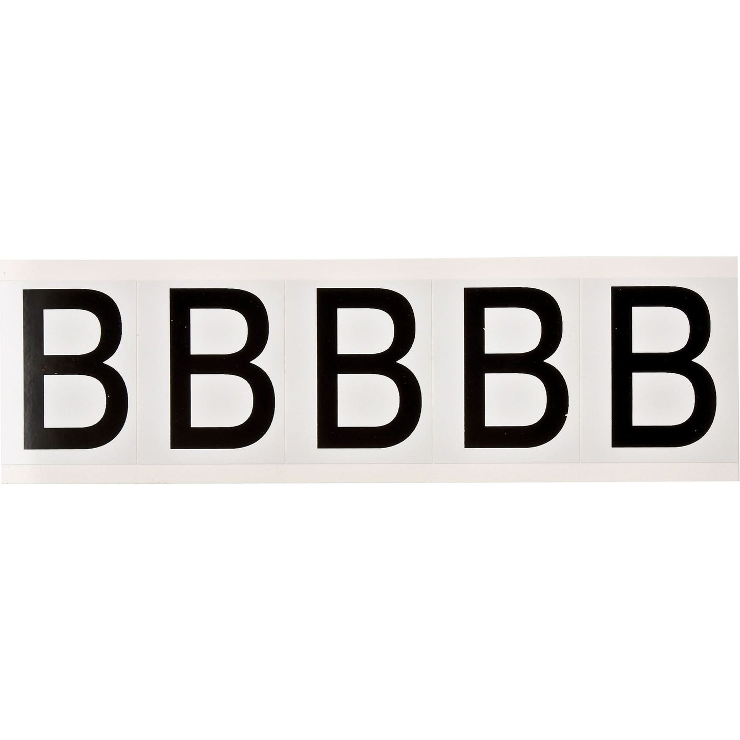 Individual Number and Letter Labels, B, 2" H, Black on White