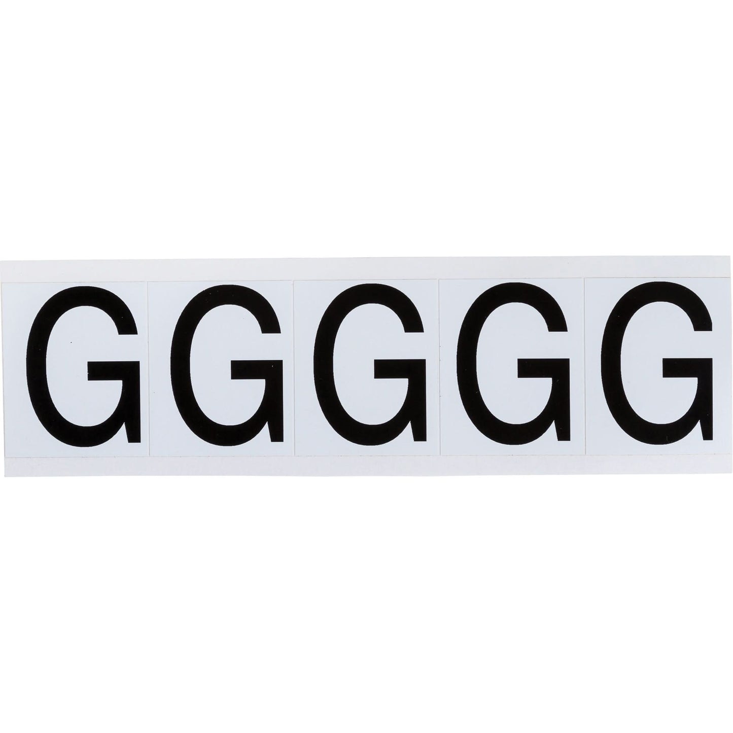 Individual Number and Letter Labels, G, 2" H, Black on White