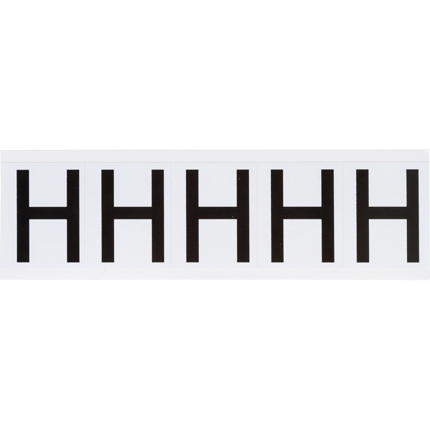 Individual Number and Letter Labels, H, 2" H, Black on White