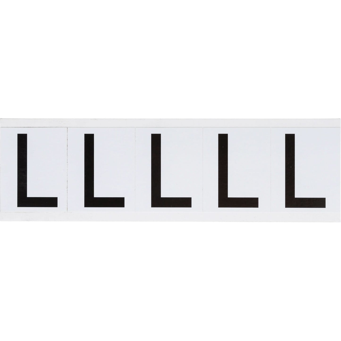 Individual Number and Letter Labels, L, 2" H, Black on White