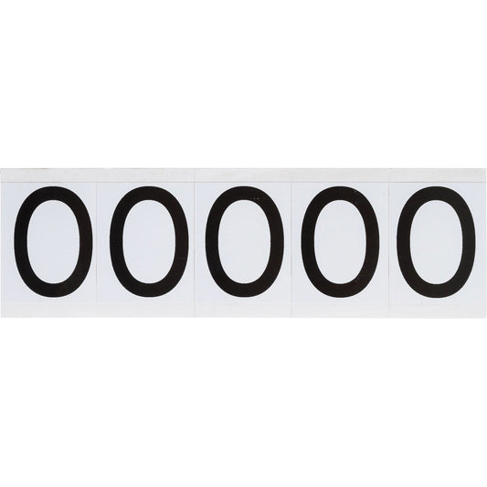 Individual Number & Letter Labels, O, 2" H, Black on White