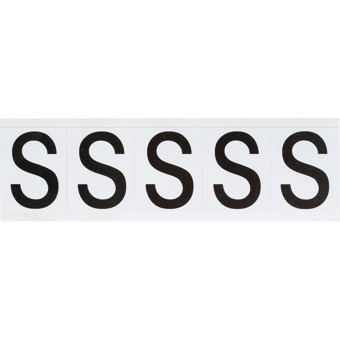 Individual Number & Letter Labels, S, 2" H, Black on White