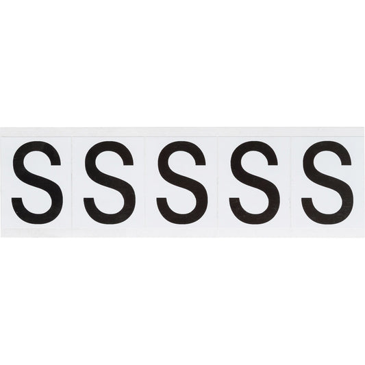 Individual Number & Letter Labels, S, 2" H, Black on White