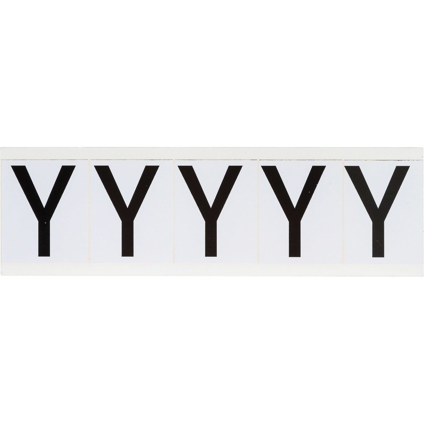 Individual Number & Letter Labels, Y, 2" H, Black on White