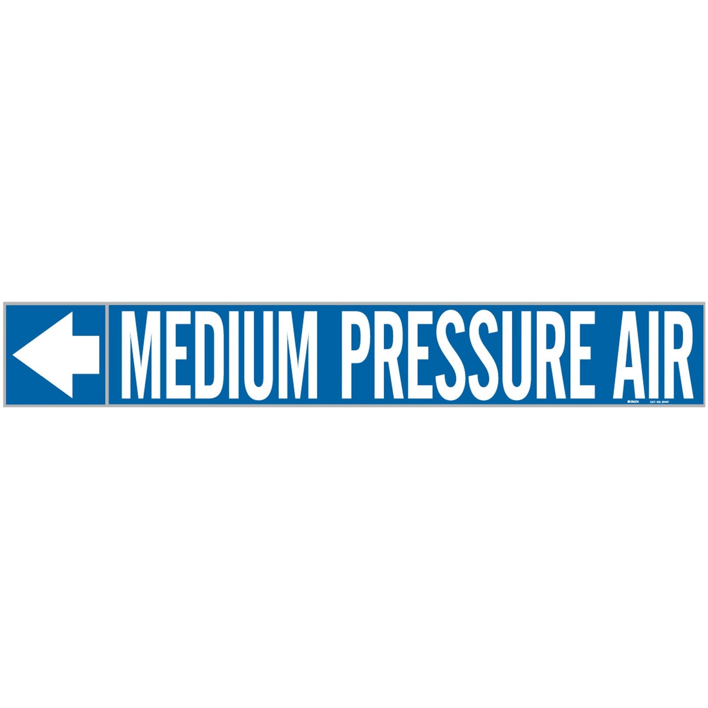 Marqueurs de tuyaux "Air Moyenne Pression", auto-adhésifs, 2,54 cm H x 20,32 cm L, blanc sur bleu