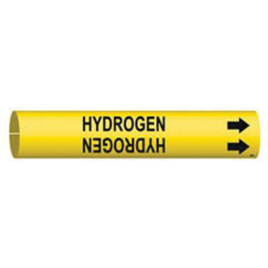 Marqueur de tuyau « Hydrogène », à clipser, 13/16" H x 13/16" L, noir sur jaune