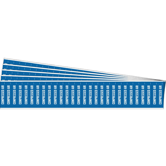 "Air Comprimé" Marqueurs de Tuyauterie Semi-Conducteurs et Chimiques, Auto-adhésifs, 1/2" H x 2-1/4" L, Blanc sur Bleu