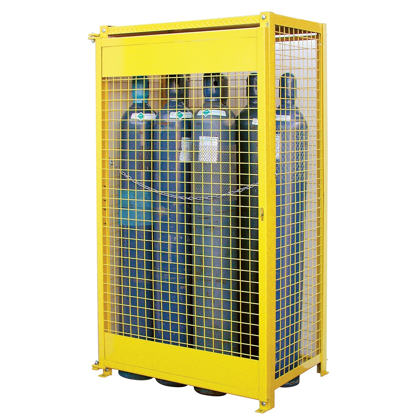 Armoires pour bouteilles de gaz, capacité de 10 bouteilles, 44" L x 30" P x 74" H, Jaune