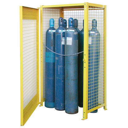 Armoires pour bouteilles de gaz, capacité de 10 bouteilles, 44" L x 30" P x 74" H, Jaune