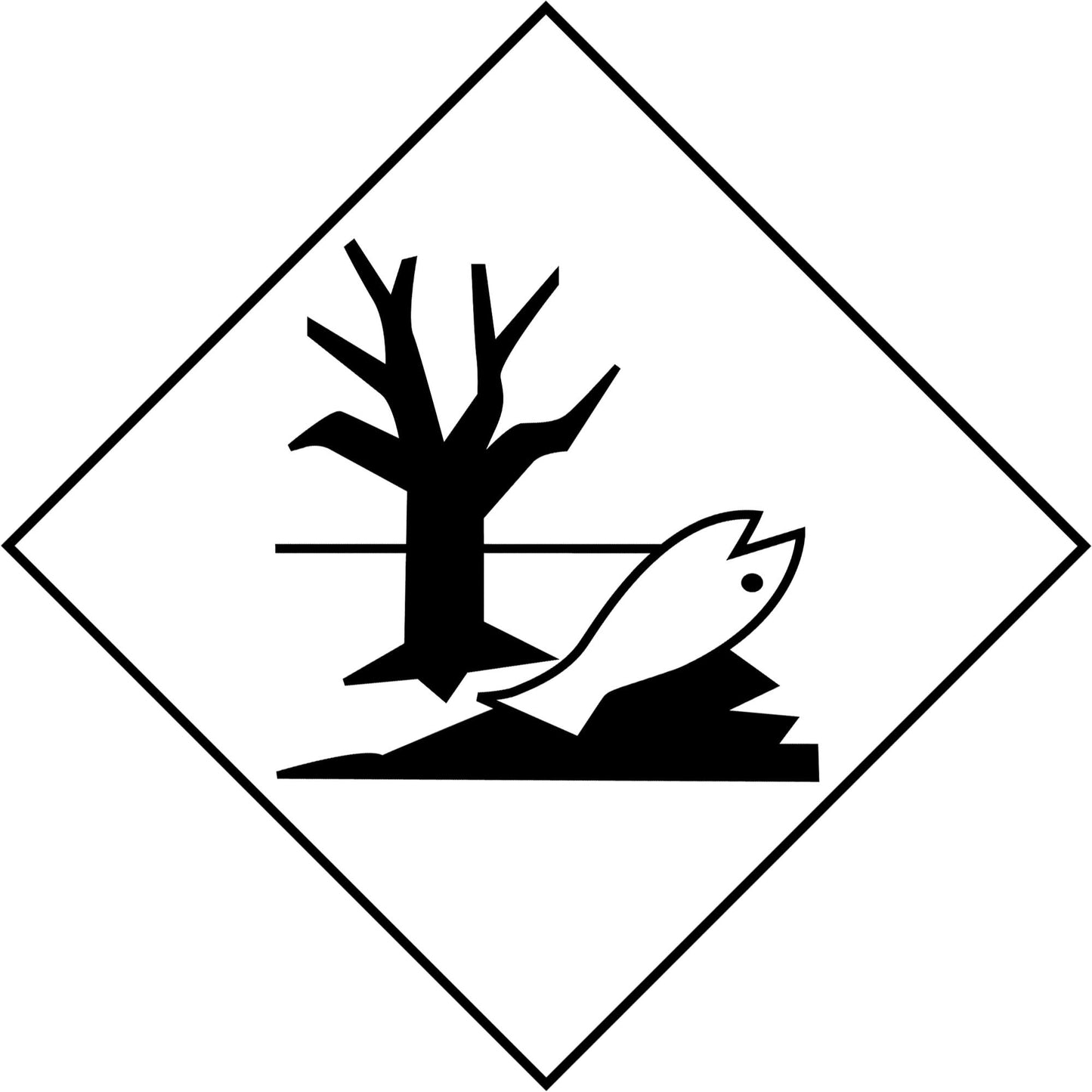 Marine Pollutant Mark TDG Placard, Aluminum
