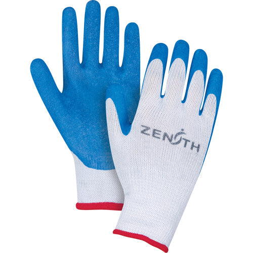 Natural Rubber Seamless Knit Coated Gloves, 10, Rubber Latex Coating, 10 Gauge, Polyester/Cotton Shell